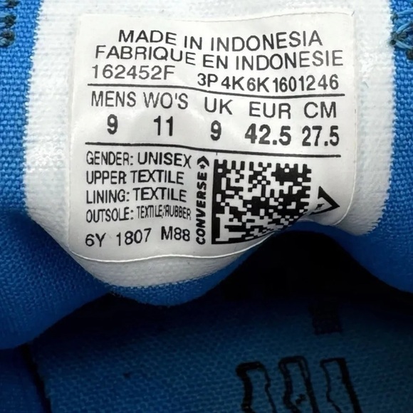 Converse All Star Chuck Taylor Mens Shoes Canvas Blue Shoe Men’s 9 women’s 11 - Picture 2 of 9